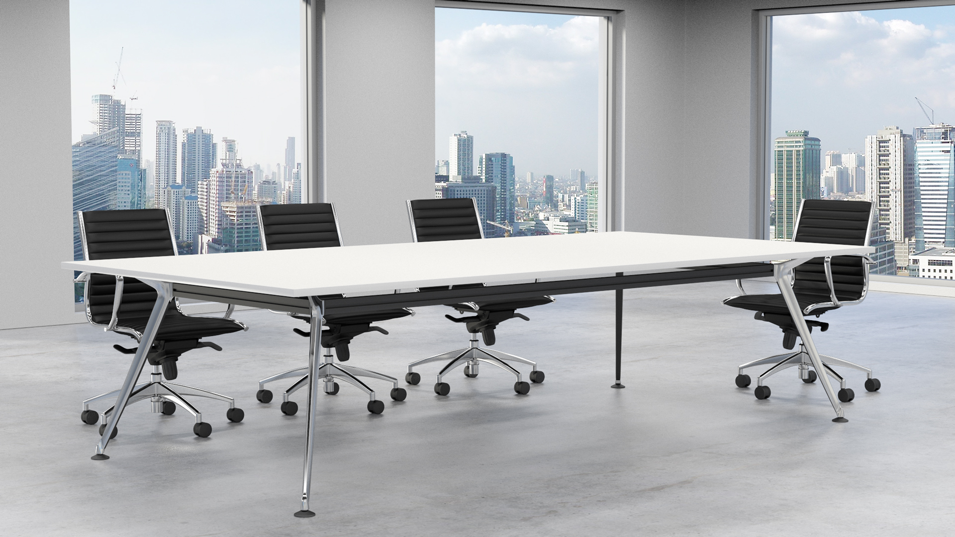 white conference table